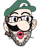 big_nose brown_hair cap clothes ear hair hat luigi mustache nintendo open_mouth soyjak stubble thick_eyebrows variant:nojak video_game weegee white_skin // 443x523 // 41.2KB