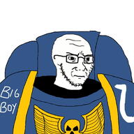angry armor closed_mouth glasses soyjak space_marines stubble ultramarine ultramarines variant:soyak warhammer // 1773x1773 // 359.9KB