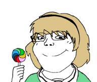 anime blond clothes glasses hand higurashi holding_lollipop holding_object houjou_satoko loli lollipop smile subvariant:soylita variant:gapejak // 1012x861 // 53.5KB