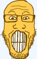 angry emoticon glasses gritting_teeth soyjak stubble variant:markiplier_soyjak yellow yellow_skin // 406x645 // 11.6KB
