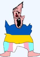 bloodshot_eyes country flag:transgender_pride_flag flag:ukraine glasses hohol oink pig pink_skin slopjak snout stubble tranny transgender_flag ukraine variant:sloppy // 762x1079 // 22.6KB
