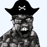 angry bone captain_coal clothes coal glasses hat open_mouth pirate pirate_hat stubble variant:feraljak // 2048x2048 // 2.5MB