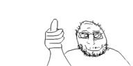 balding closed_mouth glasses hair hand oekaki smile soyjak stubble thumbs_up variant:unknown // 500x250 // 16.1KB