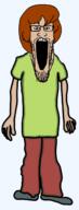 brown_hair brown_skin cartoon clothes full_body glasses hair open_mouth scooby_doo shaggy_(scooby_doo_character) shoe soyjak stretched_mouth stubble tshirt variant:markiplier_soyjak white_skin // 944x2499 // 386.4KB
