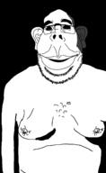 arm creepy ear fat full_body glasses gynaecomastiae naked ominous open_mouth smile stubble variant:obsjak // 948x1547 // 36.3KB
