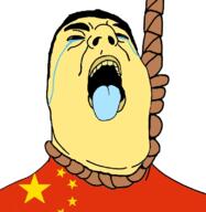 ahegao bloodshot_eyes china clothes crying flag flag:china hair hanging open_mouth rope star_(symbol) suicide variant:hydejak yellow_skin // 778x800 // 238.7KB