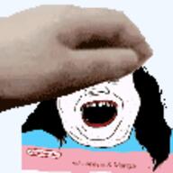 a_(4chan) animated flag hair nintendo open_mouth petpet soyjak stubble tranny variant:alicia video_game // 112x112 // 27.6KB