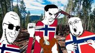 4soyjaks angry animal arm blowjob brown_skin clothes country flag glasses hand norway open_mouth penis sex smile smug soyjak squirrel stubble subvariant:chudjak_seething sunglasses variant:chudjak variant:classic_soyjak variant:feraljak variant:norwegian // 800x450 // 561.3KB