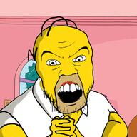 angry arm beard cartoon clothes drawn_background fist hair hand homer_simpson house open_mouth punch soyjak stubble the_simpsons variant:feraljak window yellow_hair yellow_skin // 640x640 // 153.1KB