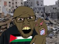 2soyjaks animated arm baby bloodshot_eyes brown_eyes brown_skin clothes crying dead dead_nigger_babies glasses irl_background nigger open_mouth palestine sad stubble variant:bernd variant:feraljak yellow_teeth // 640x480 // 1.1MB