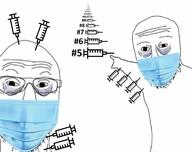 2soyjaks facemask glasses mask pointing soyjak stubble vaccine variant:two_pointing_soyjaks // 768x607 // 45.4KB