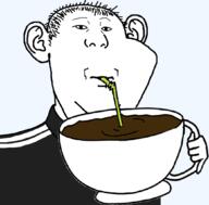 coffee cup drinking drinking_straw ear holding_object merge mug soyjak variant:impish_soyak_ears variant:kuzjak // 1053x1035 // 138.7KB