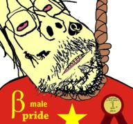 asian bant_(4chan) bbc beta_male bloodshot_eyes country femdom femdomcuck flag glasses hair hanging mustache queen_of_spades rope small_eyes soyjak star stubble subvariant:scholar suicide tattoo variant:gapejak vietnam vietnamese yellow_teeth // 768x719 // 646.5KB