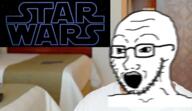 animated glasses irl_background open_mouth soyjak star_wars stubble variant:soyak // 450x260 // 386.8KB