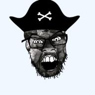 angry black_skin bone captain_coal clothes coal glasses hat head_only mustache open_mouth pirate pirate_hat stubble teeth variant:feraljak // 2048x2048 // 953.2KB