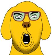 animal dog ear glasses janny open_mouth snout soyjak stubble variant:benedict_cumberjak yellow_skin // 719x760 // 69.8KB