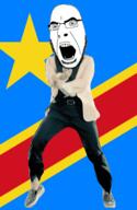 angry animated country dance democratic_republic_of_congo flag full_body gangnam_style glasses irl open_mouth soyjak star stubble variant:cobson // 300x460 // 504.4KB