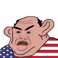 american_flag amerimutt angry balding ear hair mutt open_mouth soyjak tranny united_states variant:alicia // 2048x2048 // 1.4MB