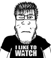 anime arm berserk closed_eyes closed_mouth clothes cuck eyebrows frown glasses guts_(berserk) hair manga neutral nose soyjak spade stubble subvariant:science_lover text variant:markiplier_soyjak white_background // 787x900 // 248.8KB