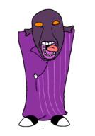 clothes full_body meta:tagme oddworld open_mouth orange_eyes purple_skin soyjak tagme_character_name tongue variant:rizzjak video_game // 932x1339 // 14.1KB