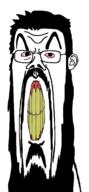 angry beard bloodshot_eyes clenched_teeth ear fat glasses mustache newgrounds oneyplays soyjak spazkid stretched_mouth variant:corejak yellow_teeth // 640x1384 // 90.3KB