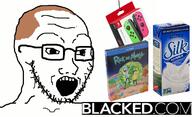 blacked brown glasses hair nintendo nintendo_switch open_mouth rick_and_morty soy soyjak stubble variant:soyak video_game // 630x384 // 187.7KB