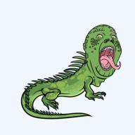 animal claw full_body green_skin iguana open_mouth reptile soyjak tail teeth tongue variant:gapejak // 600x600 // 76.5KB