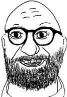 beard clothes ear forehead_lines glasses smile soyjak template variant:unknown // 486x697 // 47.3KB