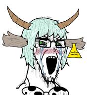 anime black_souls cow crying hair horn mock_turtle soyjak stretched_mouth variant:classic_soyjak // 1122x1210 // 240.1KB