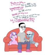 angry cartoon closed_mouth couch full_body glasses hair my_little_pony sitting soyjak text variant:chudjak white_skin // 834x1023 // 182.2KB