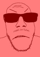 angry frown glasses mustache red red_skin soyjak stubble sunglasses variant:punkjak // 918x1306 // 29.2KB