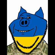 animated closed_mouth flag licking military pig smile soyjak stubble ukraine variant:impish_soyak_ears video wink // 1080x1080, 0.8s // 108.0KB