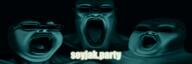 3soyjaks banner black_background blue_skin ghost soyjak_party soyjak_trio text variant:gapejak variant:markiplier_soyjak variant:tony_soprano_soyjak // 600x200 // 93.6KB