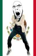angry animated cactus country dance eagle flag full_body gangnam_style glasses irl mexico open_mouth snake soyjak stubble variant:cobson // 300x460 // 496.1KB