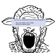 4chan animal ear open_mouth sheep soyjak stubble variant:markiplier_soyjak vp_(4chan) // 837x800 // 41.4KB