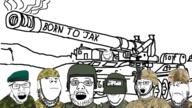 are_you_soying_what_im_soying army artillery beret cigarette closed_mouth clothes ear flockmod frown glasses gun hat helmet howitzer looking_to_the_left m110_howitzer military multiple_soyjaks mustache neutral open_mouth smile soldier soy soyjak stubble subvariant:wholesome_soyjak tank text uniform variant:feraljak variant:gapejak variant:impish_soyak_ears variant:soyak variant:unknown war // 1920x1080 // 1.2MB