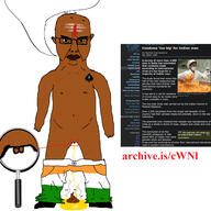 angry bbc bindi bloodshot_eyes brown_skin bug chud closed_mouth clothes fly full_body glasses india indian magnifying_glass mustache naked nsfw penis piss poop small_penis spade speech_bubble variant:chudjak // 1910x1911 // 910.9KB