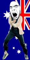 angry animated country dance flag full_body gangnam_style glasses irl open_mouth soyjak stubble variant:cobson // 230x460 // 274.0KB