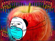 apple art facemask food fruit goggles no_eyebrows soyjak stubble variant:gapejak // 1901x1422 // 5.5MB