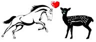 2soyjaks animal black_skin deer doe glasses glowing glowing_eyes heart horse inverted love open_mouth soyjak stubble thougher variant:horsejak variant:soyak // 792x346 // 61.3KB