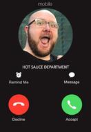 based_department ear glasses hand hot_sauce irl open_mouth phone stubble text variant:hot_sauce // 600x875 // 314.2KB