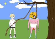 amano_pikamee blood dog female full_body glasses hair hand hanging janny lynching open_mouth rope sky smile stubble tongue tranny tree variant:bernd voms vtuber // 2100x1500 // 339.6KB