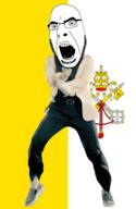 angry animated country crown dance flag flag:vatican_city full_body gangnam_style glasses irl key open_mouth soyjak stubble tiara variant:cobson vatican // 300x460 // 501.8KB