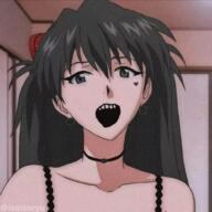 anime asuka female goth hair neon_genesis_evangelion open_mouth soyjak variant:classic_soyjak white_skin // 1000x1000 // 1.2MB