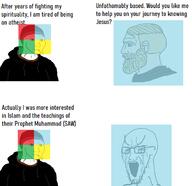 authright centrist christianity crying doomer double_standarts islam nordic_chad political_compass smoking variant:cryboy_soyjak variant:wojak // 1387x1341 // 256.1KB