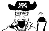 arm clothes glasses hand hat hook open_mouth pipe pirate pirate_hat skull soyjak stubble variant:markiplier_soyjak // 680x432 // 47.8KB