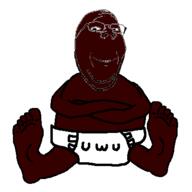 animated arm black_skin clothes crossed_arms diaper foot full_body gif glasses hand leg piss poop poopjak sitting smile soyjak stubble variant:wholesome_soyjak // 400x400 // 120.1KB