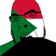 angry country flag glasses open_mouth soyjak stubble sudan variant:cobson // 721x720 // 12.1KB