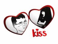animated closed_mouth glasses hair heart kiss patrick_crusius soyjak tranny variant:chudjak // 400x300 // 1.1MB