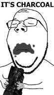 arm charcoal closed_eyes closed_mouth frown glasses hand holding_object its_over soyjak stubble subvariant:wholesome_soyjak text variant:gapejak // 600x1053 // 100.0KB